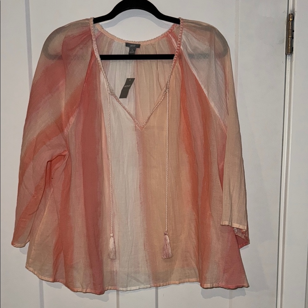 Aerie Peach Sheer Top